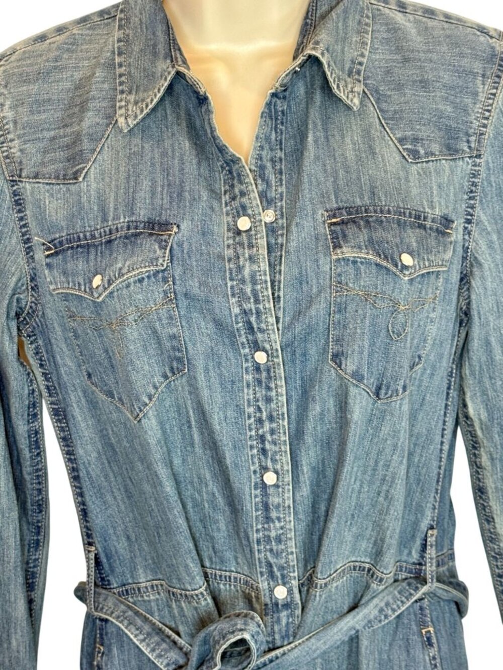 Lauren Ralph Lauren Western Denim Shirt Dress NWOT - Size 4 - Picture 8 of 8